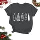thumbnail image 1 of Puntoco Camiseta de manga corta con cuello redondo y estampado navideño para mujer Camiseta de manga corta con cuello redondo, 1 of 4