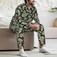 thumbnail image 7 of Salouo Skull with Dollar Print Button-Front Long Sleeve Pajama Set for Men, Soft 2Pjs Men's Long Sleeve Sleepwear-XX-Large, 7 of 7