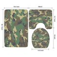 thumbnail image 3 of Green Brown Camo Classic Pattern Bathroom Rugs Sets 3 Piece,Toilet Cover Set,Absorbent Non Slip Bathroom Mats Sets with U-Shaped Contour Rug Toilet Rug Set, 3 of 5