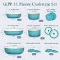 thumbnail image 2 of GIPP 11pcs Cookware Sets, Pots and Pans Set Non Stick with Removable Handle, Oven & Dishwasher Safe,Induction Cookware, Kitchen Cooking Set for RV Trips and Camping,Blue, 2 of 10