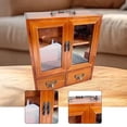 thumbnail image 1 of Mueble de almacenamiento retro, organizador de escritorio con cajones, colección rústica de madera, vitrina para muebles de colección, tocador para el, 1 of 8