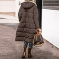 thumbnail image 4 of Dwralegc Long Puffer Jackets for Women Oversized Sherpa Jacket Warm Reversible Padded Down Outerwear Shearling Down Jackets Overcoats Puffer Winter Fashion Coat Coffee XL, 4 of 4
