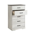 thumbnail image 3 of Prepac Rustic Ridge Farmhouse Washed White 5-Drawer Chest of Drawers 18.5"D x 27.5"W x 43.5"H, 3 of 13
