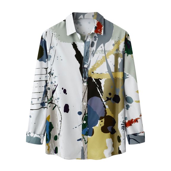 Lilgiuy Men's Slim-Fit Long-Sleeve Plaid Shirt Long Sleeve Button Up Jackt Shirts Gift for Your Boyfriend Husband Dad