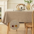 thumbnail image 2 of Knubmt Linen Tablecloths Rectangular Waterproof Table Cloths Washable Table Cover for Wedding Birthday Party Decor, 35" x 35", 2 of 7