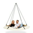thumbnail image 4 of Hangout Pod, LLC Hangout Pod Free-Hanging Transportable Circular Family Hammock Bed, Cream & Black, 4 of 5