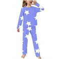 thumbnail image 2 of Cethrio Kids Girls Pajama Sets, 2 Piece Soft Long Sleeve Printed Sleepwear Sets Blue Size 11-12 T, 2 of 3