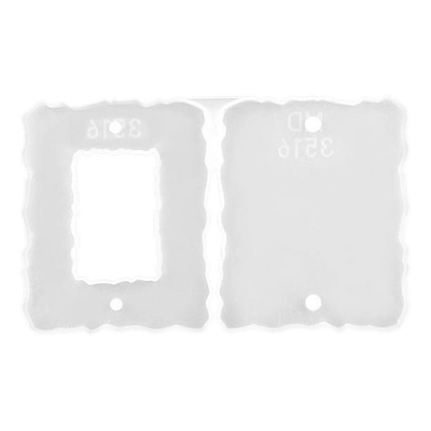 Molde de resina de silicona para marcos de fotos, bricolaje, joyería epoxi, fundición y manualidades Los 20x12x0.7CM