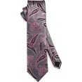 thumbnail image 5 of HISDERN Paisley Ties for Men Classic Extra Long Floral Tie and Pocket Square Formal Silk Necktie Set, 5 of 6