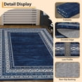 thumbnail image 2 of GarveeHome Washable Area Rug 5x7 Non-Slip Low Pile Rug Modern Distressed Floor Carpet, Geometric Bordered Thin Rug, Soft Non Shedding Rug for Dining Room, Living Room, Blue, 2 of 8