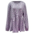 thumbnail image 5 of Tisuna Women'S Fall T-Shirts Stylish Solid Color Crewneck Tops Ladies Daily Wear Tee Shirts Size Xxxxl, 5 of 6