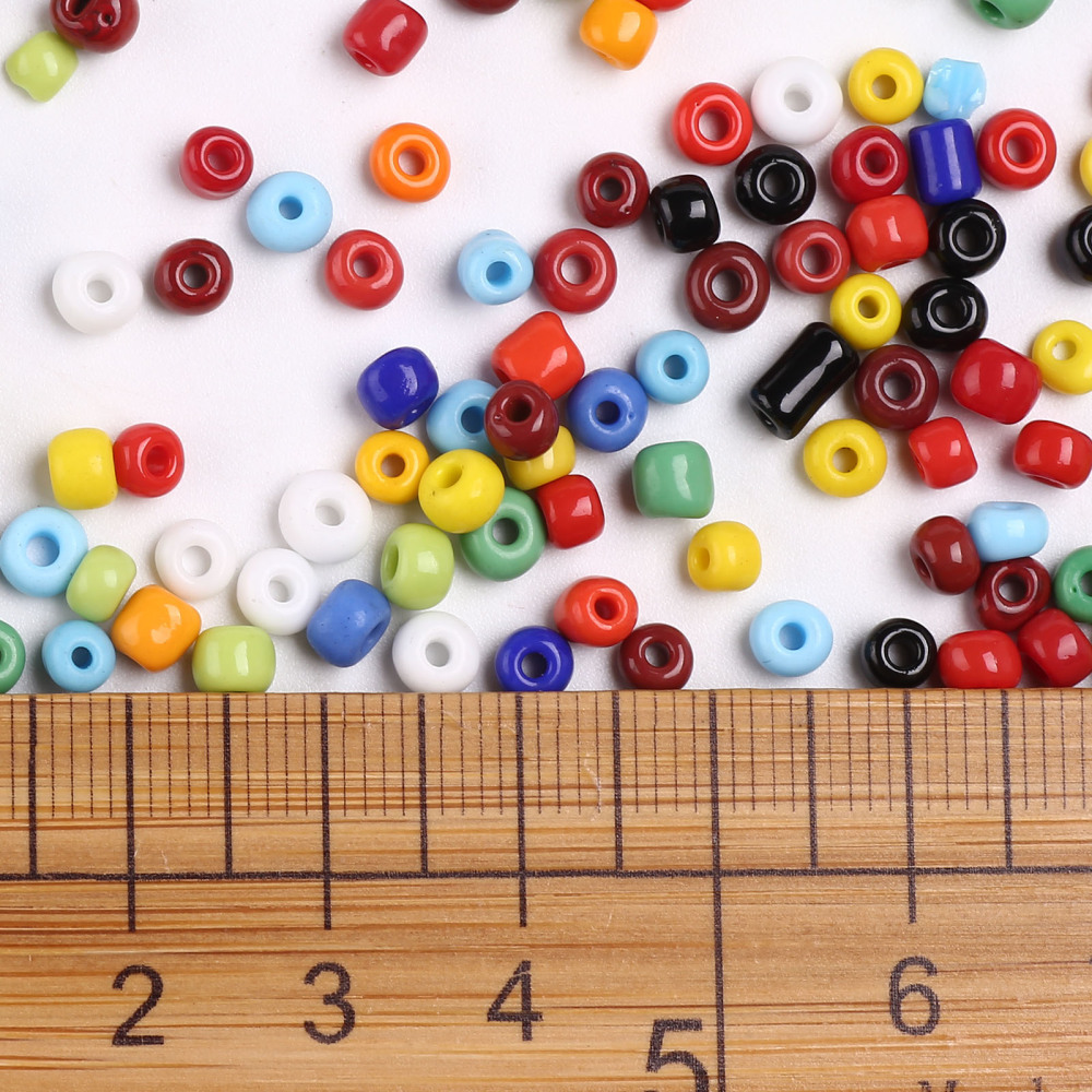 Glass Seed Beads Opaque Colours Seed Small Craft Beads for DIY Jewelry Making Round Mixed Color 6/0 4mm Hole:1.5mm about 4500pcs/pound
