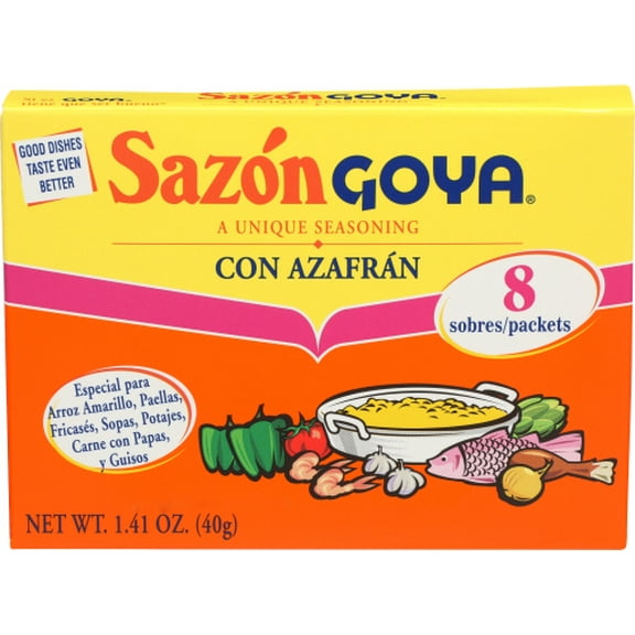 Pack of 36 Goya Sazón Arroz con Azafrán 1.41 oz (8 Pack)