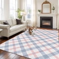 thumbnail image 3 of Abstract Plaid Large Area Rugs for Bedroom Living Room, Soft Non Slip Carpet Bedside Rug, Minimalistic Multi Colors Country Rustic Plaid Rectangle Floor Cover Kitchen Accent Rug 5'x8' for Office, 3 of 9