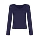 thumbnail image 3 of Camisas de Larga de Moda para Mujer, Blusas de Otoño con Cuello en V, Ajustadas y Recortadas, Conjuntos Y2K. Azul Oscuro L, 3 of 7