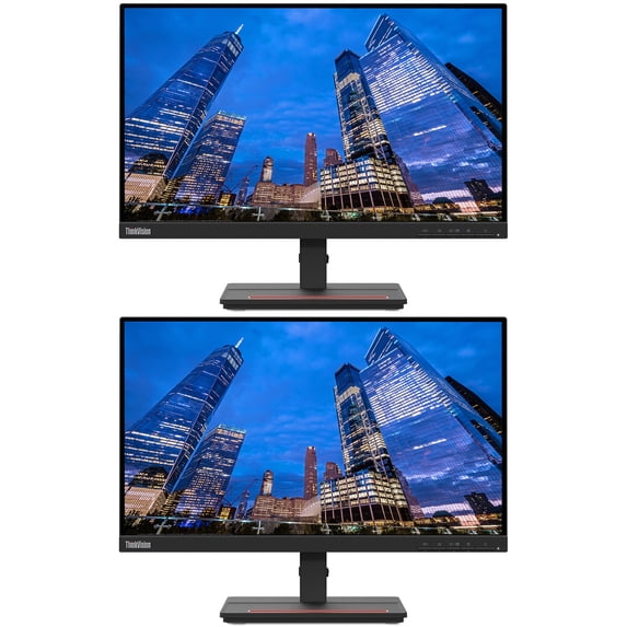 Lenovo ThinkVision S22e 22-inch 1920 x 1080 LED Backlit Full HD LCD Monitor, 2-Pack Bundle with HDMI, VGA