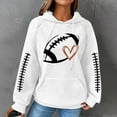 thumbnail image 2 of FAVIPT Women' Football Lover Casual Waffle Hoodie,Waffle Knit Hoodie for Women Game Day Sweatshirt Oversized Graphic Long Sleeve Sweater Football Season Pullover 2024 White,XXL, 2 of 4