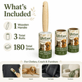 thumbnail image 4 of LifeEase Premium Wooden Handle Lint Roller for Pet Hair – Extra Sticky, 3 Roll Refills (180 Sheets Total), Eco-Friendly Pet Hair Remover for Clothes, Couch & Furniture, 4 of 7