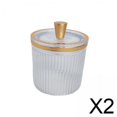thumbnail image 1 of Runquan 2xMultifunctional Makeup Cotton Swab Ball Holder Jar with Lid for Home Desktop clear, 1 of 8