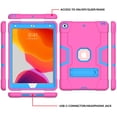 thumbnail image 5 of Dteck Case for iPad 9th Gen/8th Gen/7th Gen, iPad 10.2 Shockproof Kids Case 2021/2020/2019, Heavy Duty Hybrid Rugged 3 Layer Full Body Protection Case with Built-in Kickstand,Rose/Blue, 5 of 6