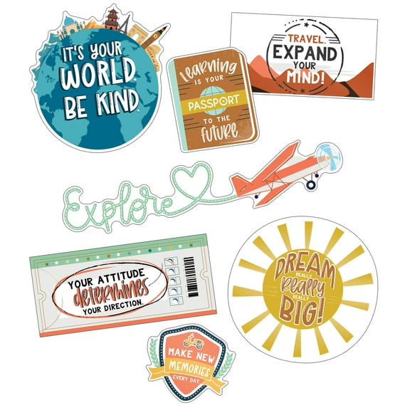 Carson Dellosa Let's Explore Motivational Mini Bulletin Board Set (16 pieces)