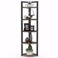 thumbnail image 2 of TribeSigns 5 Tier Corner Shelf, Rustic Corner Storage Rack Plant Stand Small Bookshelf for Living Room, Home Office, Kitchen, Small Space, 2 of 8