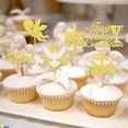 thumbnail image 6 of 24 Pack First Holy Communion Cupcake Toppers Gold Glitter Dove Angel God Bless Cross Cupcake Picks for Baptism First Communion Theme Baby Shower Birthday Party Cake Decorations, 6 of 7