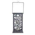 thumbnail image 2 of 13" Gray Brushed Cut-Out Circle Design Pillar Candle Holder, 2 of 3