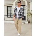 thumbnail image 5 of Mens Cargo Relaxed Fit Cotton Drawstring Sweatpants with Pockets(Black,L), 5 of 5
