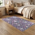 thumbnail image 2 of ODIKA 5'x7' Washable Area Rug Pink Galaxy Whimsical Mermaid Scales Iridescent Lilac Accents, Kawaii Clouds for Small Living Room, Bedroom, Easy Care, Non-Shedding, Pet Friendly, 2 of 7