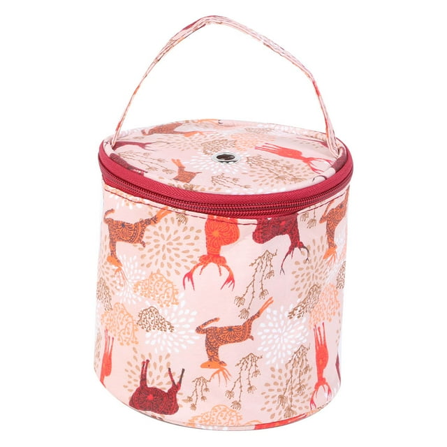 Agujas de Tejer, Estuche para Lanas Bolsa de Almacenamiento para Tejer con Color Suave para Suéter de Ganchillo para Entusiastas de Tejer para Almacenar Artículos Diversos Y(Tambor pequeño)
