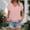 Pink, variant on Fesfesfes Women's Summer Tee Outdoor V-Neck Slit Raglan Sleeves Short Sleeves Blouse Solid Color New Casual Sports Daily Wear T-shirt(Orange,L)