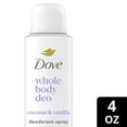 thumbnail image 3 of Dove Women's Whole Body Deodorant Spray Invisible Coconut & Vanilla Aluminum Free, 4 oz, 3 of 10