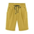 thumbnail image 2 of Vivianyo HD Shorts for Women Summer Clearance Women's Summer Elastic Waist Drawstring Side Pocket Solid Color Short Pants 5/4, 2 of 6