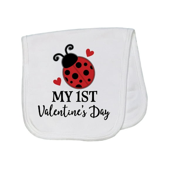 Inktastic 1st Valentines Day Ladybug Baby Burp Cloth