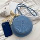 thumbnail image 4 of Bolsas cruzados con forma de sombrero, Bolso tejido informal para mujer con lazo para fiestas navideñas (azul), 4 of 8