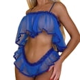 thumbnail image 1 of Gibobby Ropa sexy de mujer para sexo Lenceria Sexy para Mujer Transparente Ropa Interior Lenceria Vestidos de Mujer Sexis Bralette y Tanga Conjunto Interior Mujer(Azul, G), 1 of 5