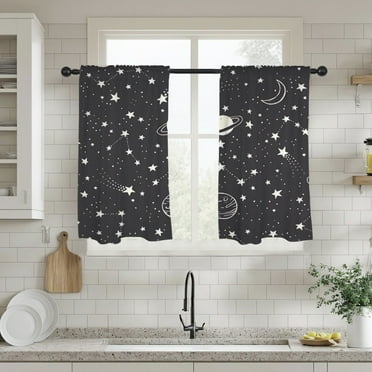 Dark Space - Window Curtains - Blackout Window Drapes 28x40