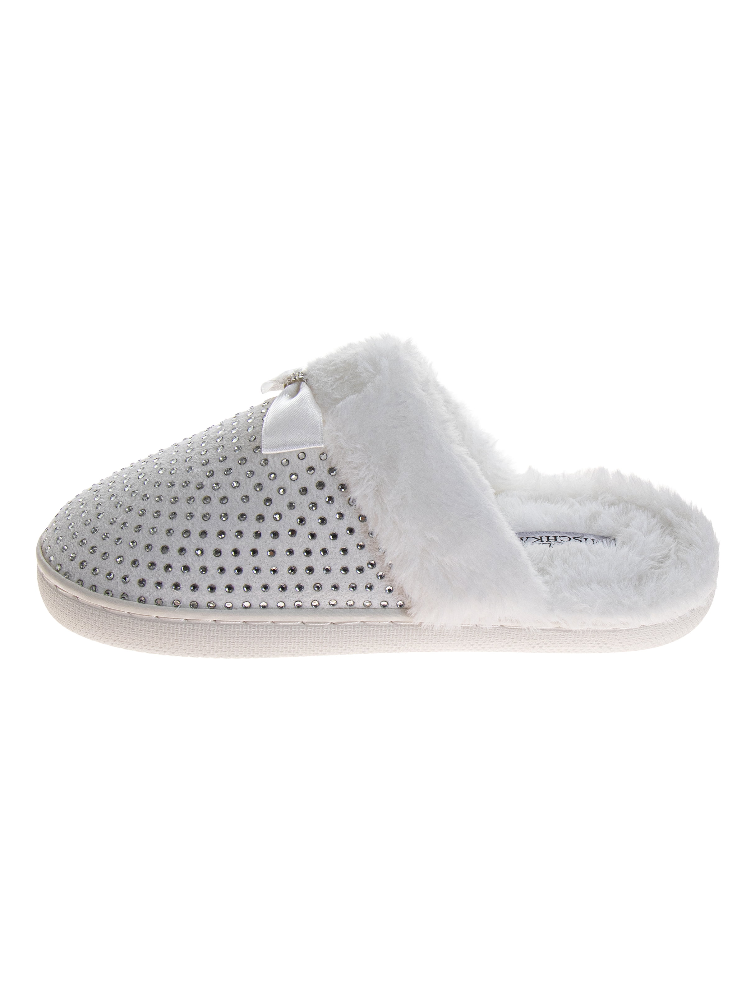 Badgley Mischka Women's Sparkly Slide On Bow Slippers