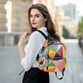 thumbnail image 6 of FORMRS Mini Backpack Purse for Women Quilted Travel Daypack Casual Shoulder Bag, Minimalist Triangles, 6 of 7