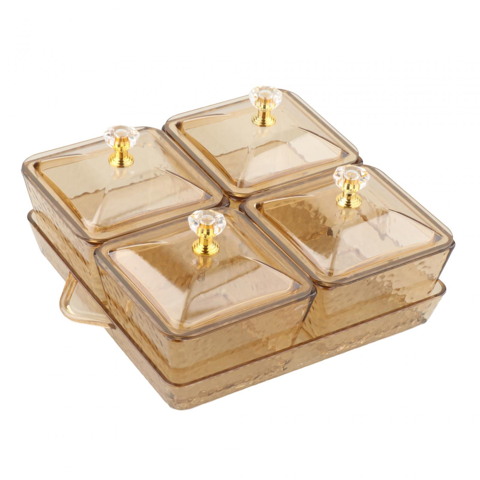 Cisolen 4 Pièces Plateaux à Compartiments En Forme De Trèfle - Assiettes Apéritif Colorées Pour Snacks, Fruits Et Bonbons