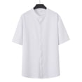 thumbnail image 4 of Men's Slim Fit Polo Shirts Short Sleeve Breathable Stand up Collar Button Down Golf Shirts Ribbed Knit Soft Cotton Tops Sizes S-2XL White, 4 of 8