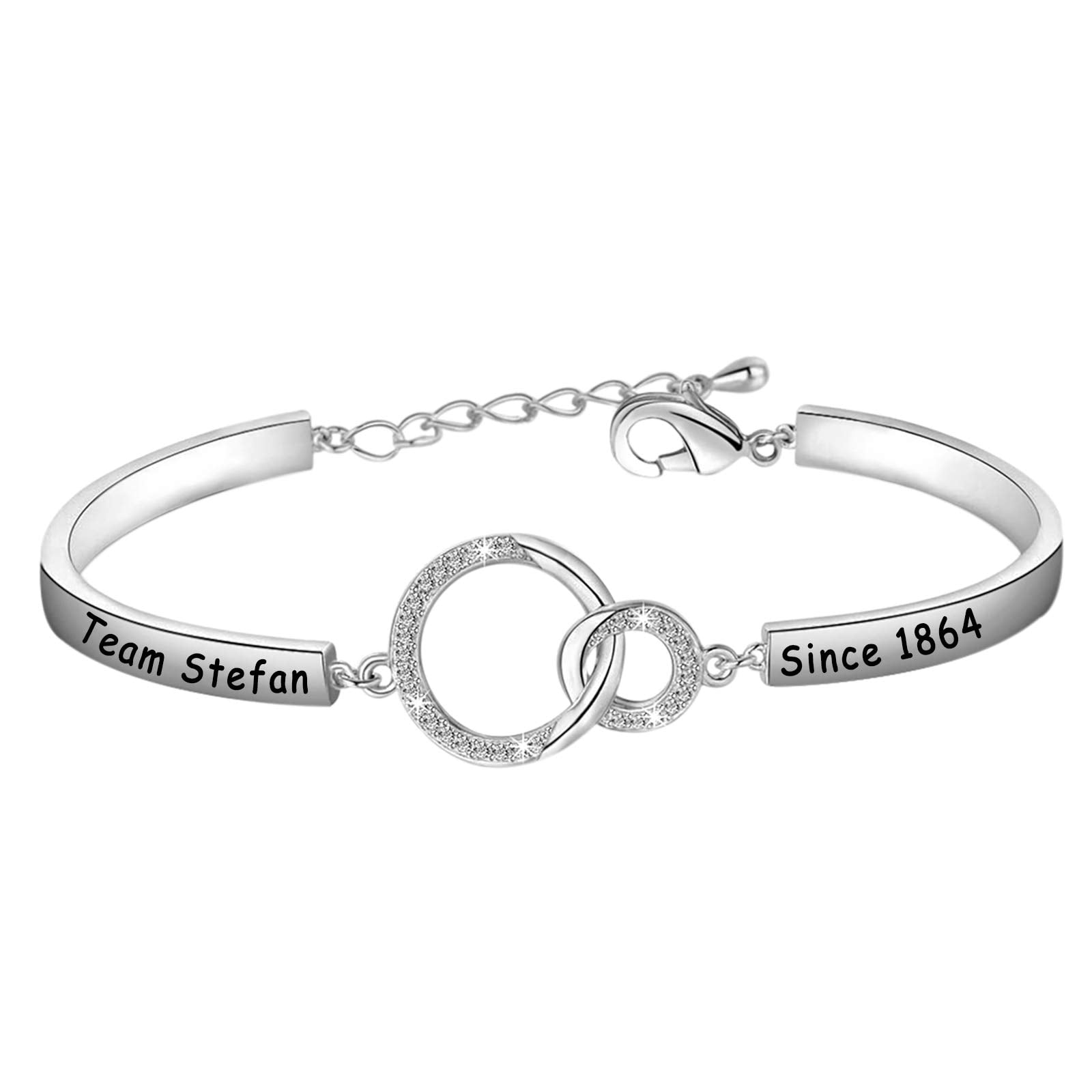 Zuo Bao Vampire Fans Gift Vampire Inspired Jewelry Team Damon Stefan Salvatore Since 1864 Bracelet for Women Girls(Stefan-S) Zuo Bao Vampire Fans Gift Vampire Inspired Jewelry Team Damon Stefan Salvatore Since 1864 Bracelet for Women Girls(Stefan-S)