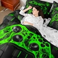 thumbnail image 4 of Castle Fairy Gamer Bedding Comforter Set,Geometric Futuristic Cubes King Bedding Sets, 4 of 8