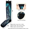 thumbnail image 3 of Coolnut Fierce Wolf Compression Socks Women Men Knee High Stockings for Sports, Running, Travel 1Pair Gift, 3 of 7