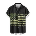 thumbnail image 4 of Elvqul Mens American Flag Shirts Lapel Black 4th of July T Shirts Button up Travel Summer Short Sleeve Shirts for Men Star, 4 of 6