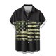 thumbnail image 4 of Mens Casual Manga Corta Botón Abajo Camisas, Cuello de Vuelta Impresión Del Día de la Independencia para el Verano, Al Aire Libre Y Casual, 4 of 6