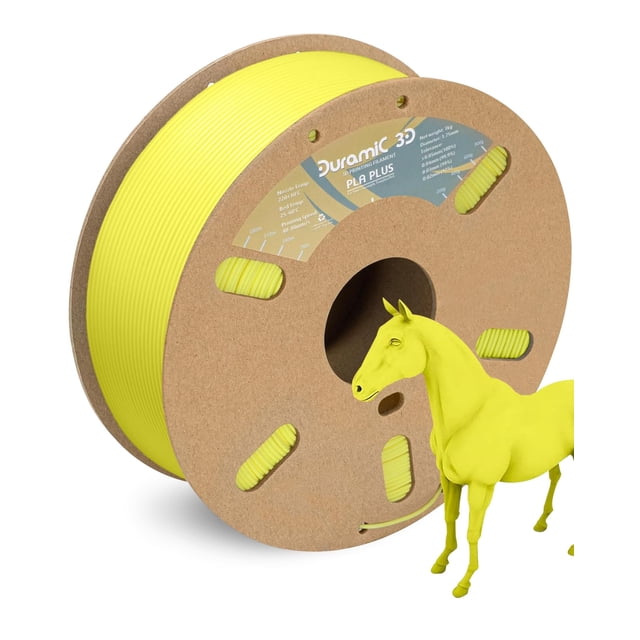 Filamento DURAMIC 3D PLA+ de 1,75 mm, 1 kg, color amarillo claro