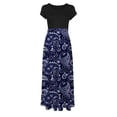 thumbnail image 4 of SMihono Robe d'Été pour Femmes Grande Taille Mode Femmes Été Imprimé Décontracté Col Rond Manches Courtes Longue Robe, 4 of 4