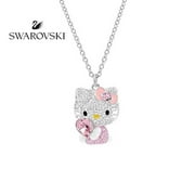 FINEYDOG Gifts from girlfriends Swarovski0 Pink Cuddle Heart Cute Kids Kitty White Hello Kitty Necklace